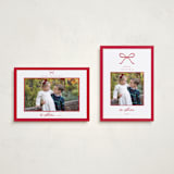 "Scallop Bow" - Holiday Cards in Peppermint by Emily Betts - Photo Orientation Options