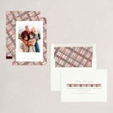 "Holiday Tweed" - Holiday Cards in Wine by Creo Study - Assembled