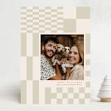 "Checker" - Holiday Cards in Latte by Kennedi Shaw - Front
