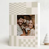 "Checker" - Holiday Cards in Latte by Kennedi Shaw - Folded Card
