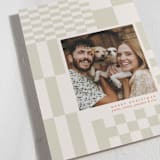 "Checker" - Holiday Cards in Latte by Kennedi Shaw - Detail