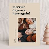 "Merrier Days" - Holiday Cards in Latte by Hooray Creative - Front