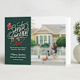 "Santa Stop" - Holiday Cards in Evergreen by Carrie ONeal - Folded Card