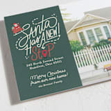 "Santa Stop" - Holiday Cards in Evergreen by Carrie ONeal - Detail