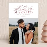 "So Merry Married" - Holiday Cards in Holly Berry by Ashlee Townsend - Front