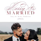 "So Merry Married" - Holiday Cards in Holly Berry by Ashlee Townsend - Detail