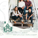 "Vintage Cozy Home" - Holiday Cards in Pine by Shiny Penny Studio - Detail