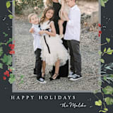 "Festive Ivy" - Holiday Cards in Midnight by Kelly Ventura - Detail