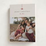 "Bow" - Holiday Cards in Poinsettia by Pixel and Hank - Folded Card