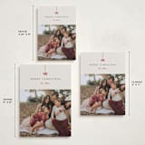 "Bow" - Holiday Cards in Poinsettia by Pixel and Hank - Formats Available