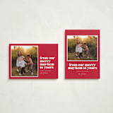 "Our Merry Mayhem" - Holiday Cards in Holly Berry by Robert and Stella - Photo Orientation Options