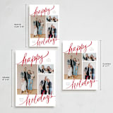 "Tri-photo Happy Holidays" - Holiday Cards in Cranberry by Elsa Duncan - Formats Available