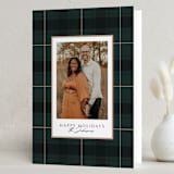 "Chic Plaid" - Holiday Cards in Blue Spruce by Kate Ahn - Folded Card
