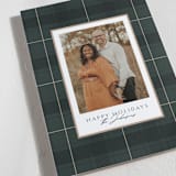 "Chic Plaid" - Holiday Cards in Blue Spruce by Kate Ahn - Detail
