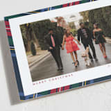 "Plaid Framed" - Holiday Cards in Navy by Lea Delaveris - Detail