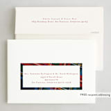 "Plaid Framed" - Holiday Cards in Navy by Lea Delaveris - FREE Recipient Addressing