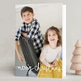 "Playful Script" - Holiday Cards in Cotton by Melanie Severin - Folded Card