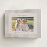 "Gingham Vintage" - Holiday Cards in Ash by Emily Betts - Folded Card