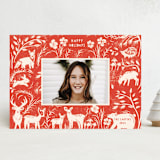 "Linocut Woodland" - Holiday Cards in Apple by Teju Reval - Front