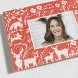 "Linocut Woodland" - Holiday Cards in Apple by Teju Reval - Detail