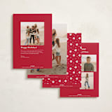 "Here Comes Santa Paws" - Holiday Cards in Candied Apple by Everett Paper Goods - Back of Card Options