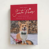 "Here Comes Santa Paws" - Holiday Cards in Candied Apple by Everett Paper Goods - Folded Card