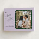 "Squiggle and Stars" - Holiday Cards in Sugar Plum by Lauren Jopling - Folded Card