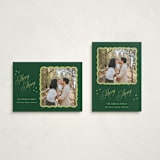 "Squiggle and Stars" - Holiday Cards in Forest by Lauren Jopling - Photo Orientation Options