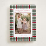 "Traditional Plaid" - Holiday Cards in Wreath by Baumbirdy - Front