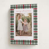 "Traditional Plaid" - Holiday Cards in Wreath by Baumbirdy - Folded Card