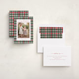 "Traditional Plaid" - Holiday Cards in Wreath by Baumbirdy - Assembled