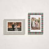 "Traditional Plaid" - Holiday Cards in Wreath by Baumbirdy - Photo Orientation Options