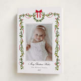 "Bows & Ribbon" - Holiday Cards in Candy Cane by Susan Moyal - Folded Card