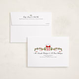 "Bows & Ribbon" - Holiday Cards in Candy Cane by Susan Moyal - FREE Recipient Addressing