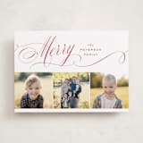 "Merrily" - Holiday Cards in Cranberry by Janean Hinger - Front