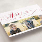 "Merrily" - Holiday Cards in Cranberry by Janean Hinger - Detail