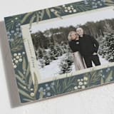 "Mistletoe + Holly" - Holiday Cards in Juniper by Wildfield Paper Co - Detail