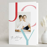 "Outlined Joy" - Holiday Cards in Jolly by Makewells - Folded Card