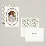 "Cheerful Wreath" - Holiday Cards in Sage by leslie hamer - Assembled
