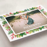 "Tropical Pines Frame" - Holiday Cards in Strawberry Punch by Shiny Penny Studio - Detail