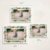 "Tropical Pines Frame" - Holiday Cards in Strawberry Punch by Shiny Penny Studio - Formats Available