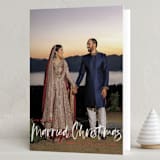 "Our First Married Christmas" - Holiday Cards in Berry by Kerry Doyle - Folded Card