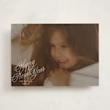 "Scripted Note" - Holiday Cards in Champagne by Baumbirdy - Front