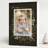 "Snow Berry" - Holiday Cards in Pinecone by Wildfield Paper Co - Folded Card