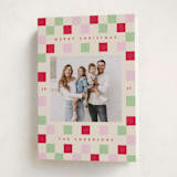 "Happy Checkers" - Holiday Cards in Cranberry by Katie Zimpel - Folded Card