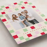 "Happy Checkers" - Holiday Cards in Cranberry by Katie Zimpel - Detail