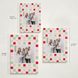 "Happy Checkers" - Holiday Cards in Cranberry by Katie Zimpel - Formats Available