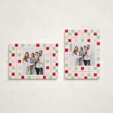 "Happy Checkers" - Holiday Cards in Cranberry by Katie Zimpel - Photo Orientation Options