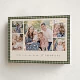 "Checked Edge" - Holiday Cards in Pine by Amy Kross - Folded Card