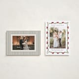 "Garland" - Holiday Cards in Berry by Sarah Knight - Photo Orientation Options